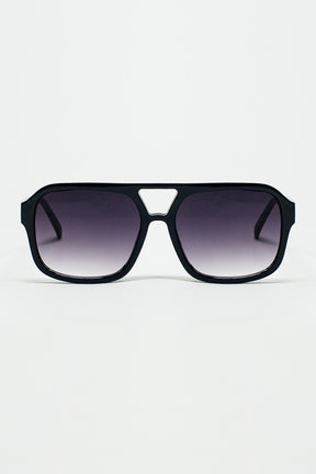 Q2 Occhiali da sole aviator degli anni '70 in nero