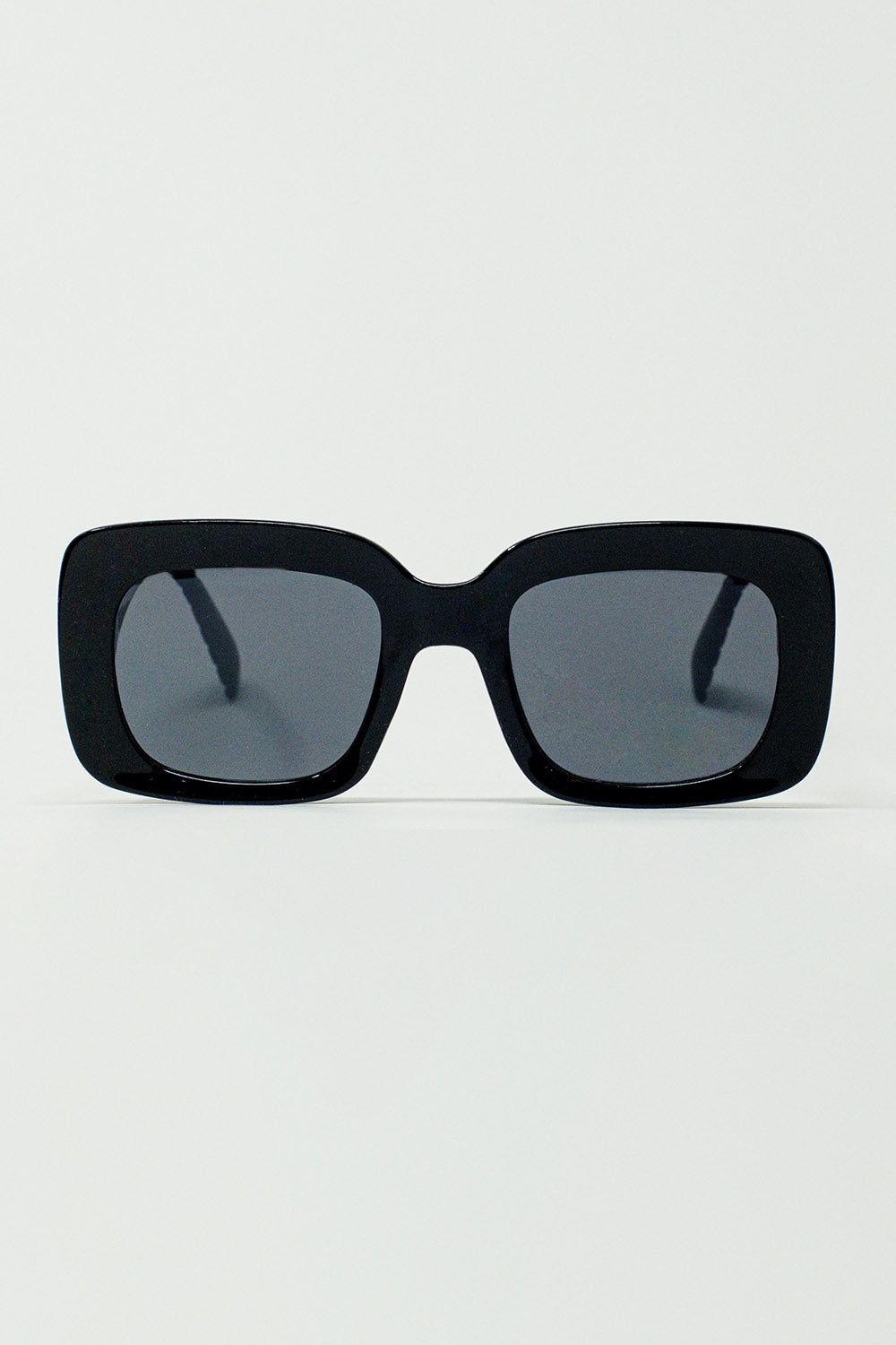 Q2 Occhiali da sole ovali oversize con dettaglio laterale in nero