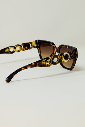 Occhiali da sole oversize in vintage marrone