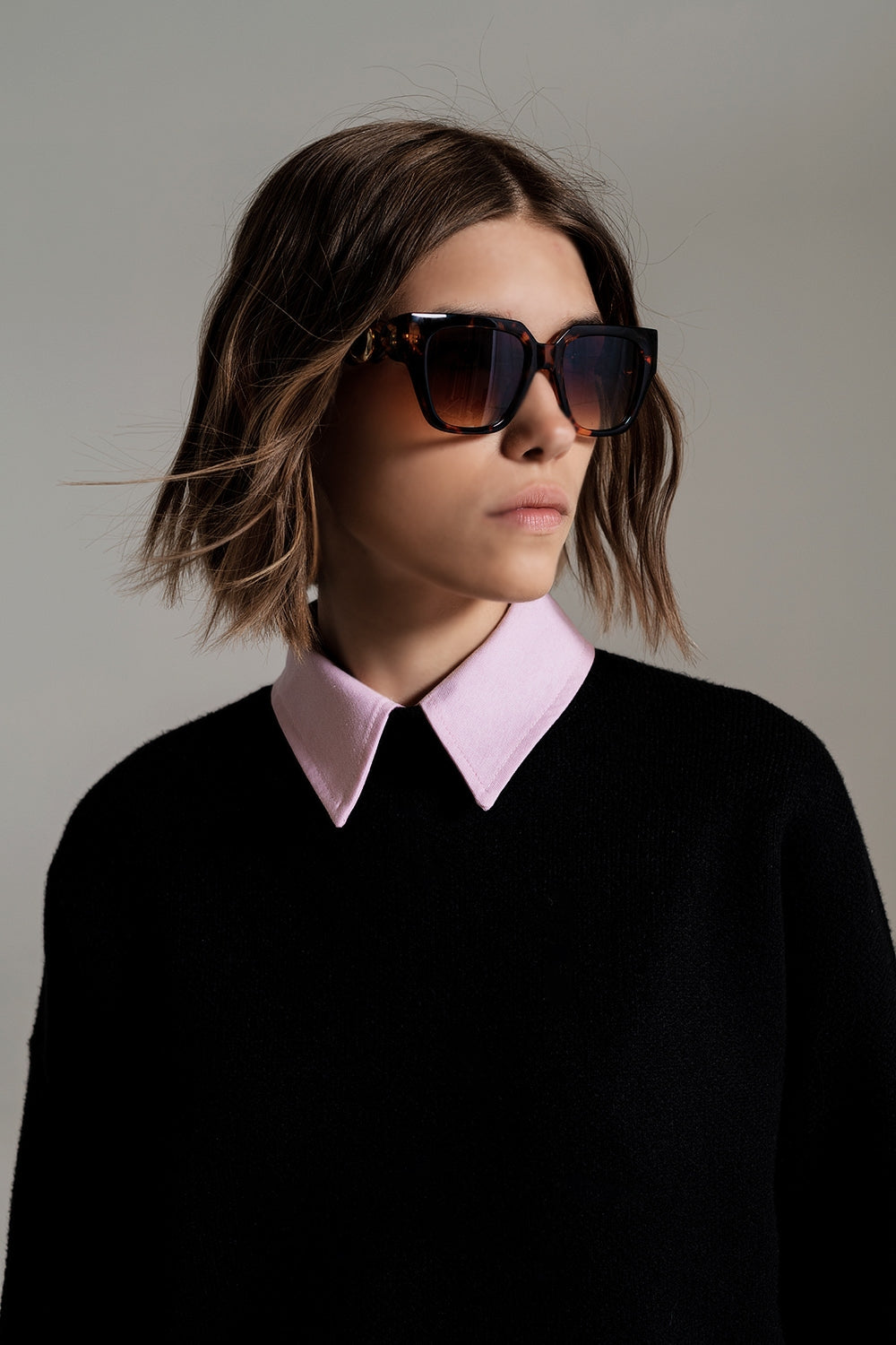 Occhiali da sole oversize in vintage marrone