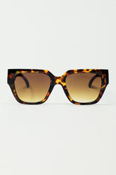 Q2 Occhiali da sole oversize in vintage marrone