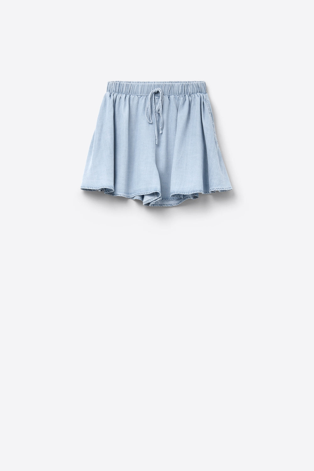 Pantaloncini fluidi in tencel blu