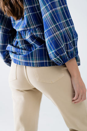 Pantaloni a gamba dritta con orlo ritagliato in beige scuro