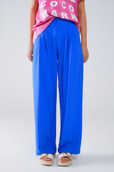 Q2 Pantaloni a gamba dritta con tasche laterali e pinces in blu