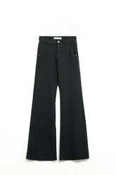 Q2 Pantaloni a Zampa Neri Elasticizzati e Comodi