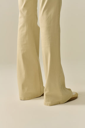 Pantaloni Beige a Zampa Comodi ed Elasticizzati