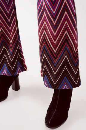 Pantaloni con fantasia geo fucsia