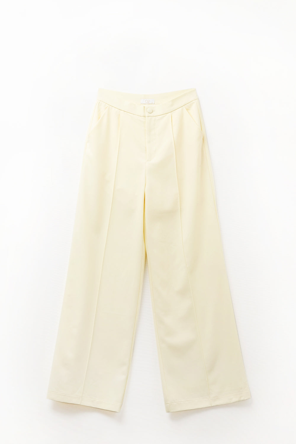 Pantaloni sartoriali a gamba larga in giallo