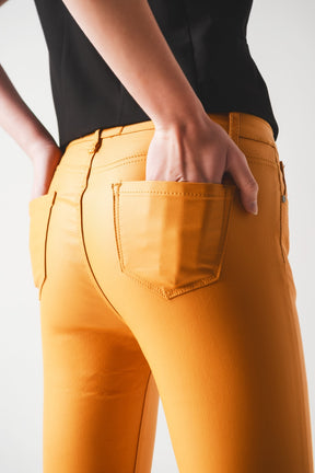 Pantaloni skinny in arancio