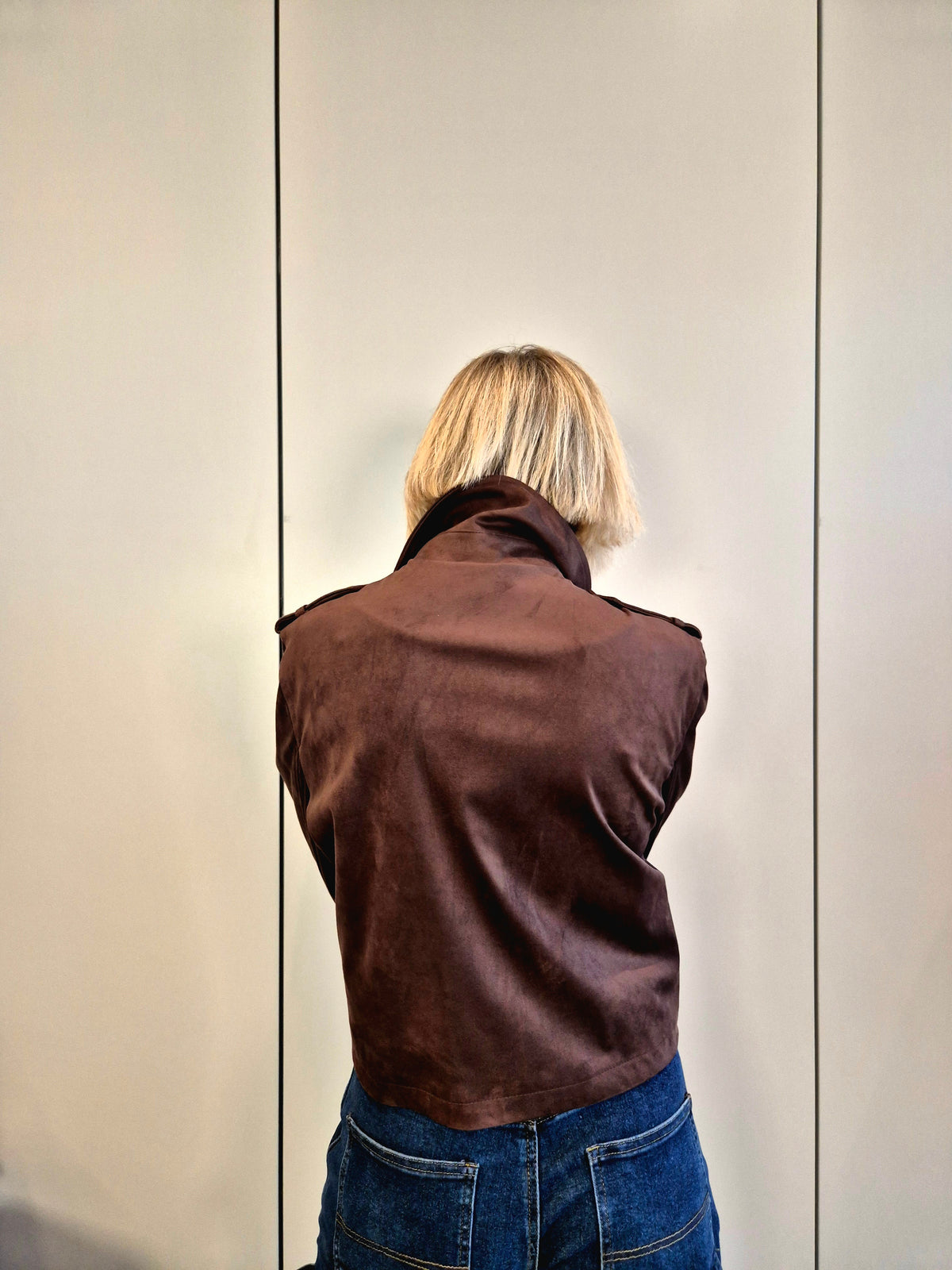 Trench crop scamosciato
