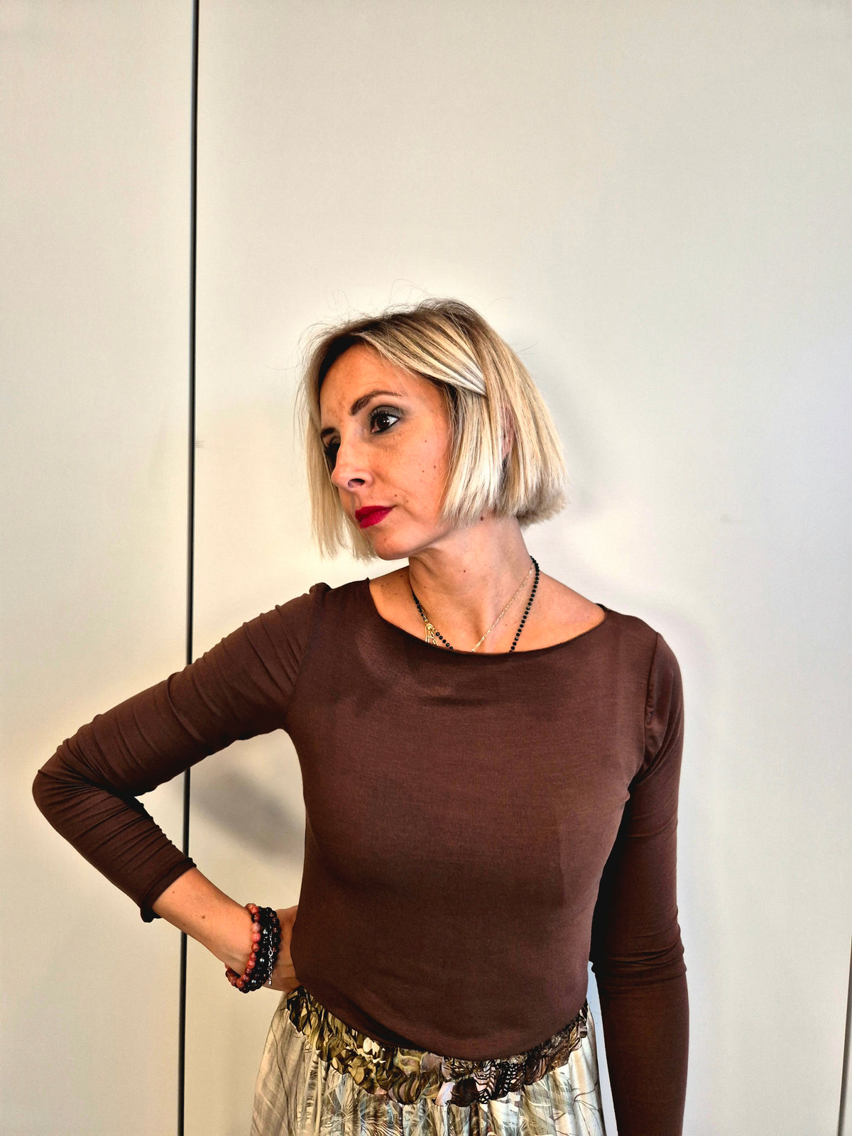 Sottogiacca scollo barca arricciato
