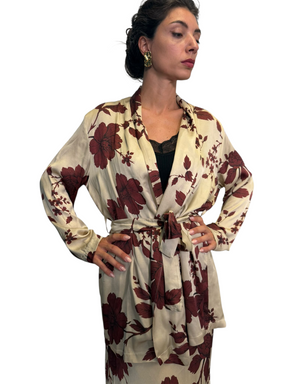 Kimono raso stampa floreale