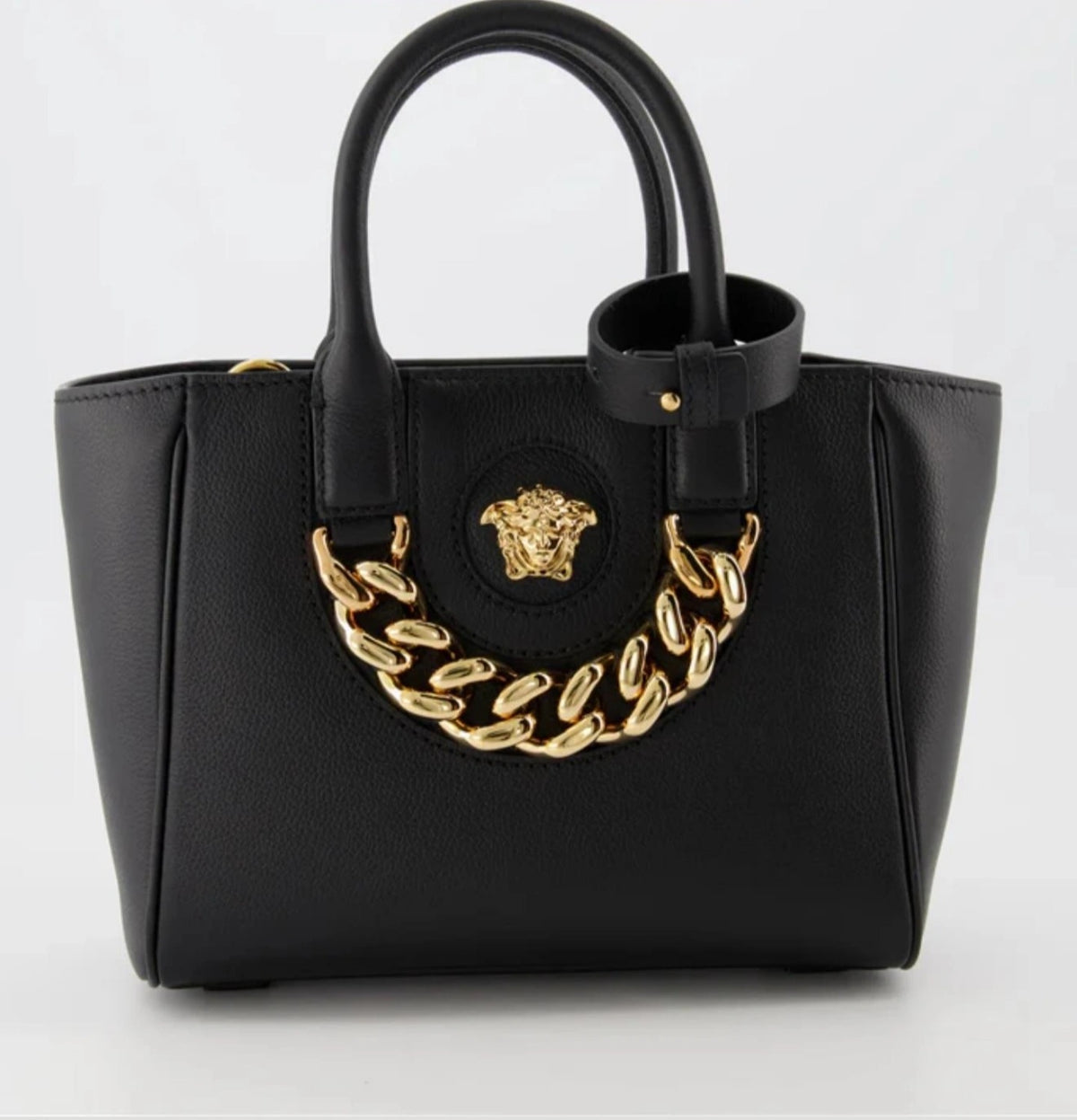 VERSACE Borsa shopper nera e oro
