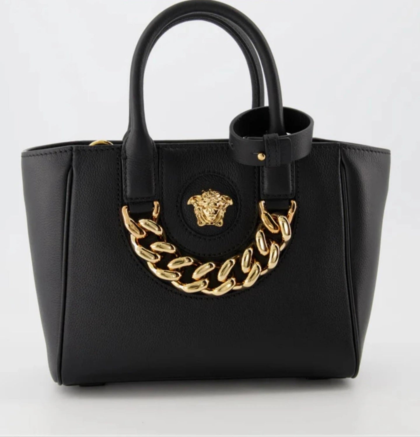 VERSACE Borsa shopper nera e oro