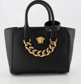 VERSACE Borsa shopper nera e oro