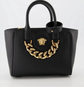 VERSACE Borsa shopper nera e oro
