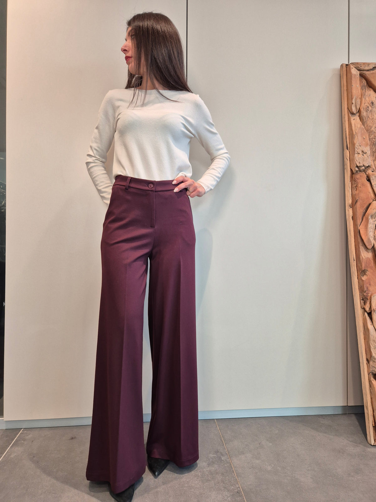 Pantaloni palazzo elastico