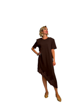 Abito asimmetrico pizzo spalline