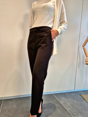 Pantaloni sigaretta bottone laterale