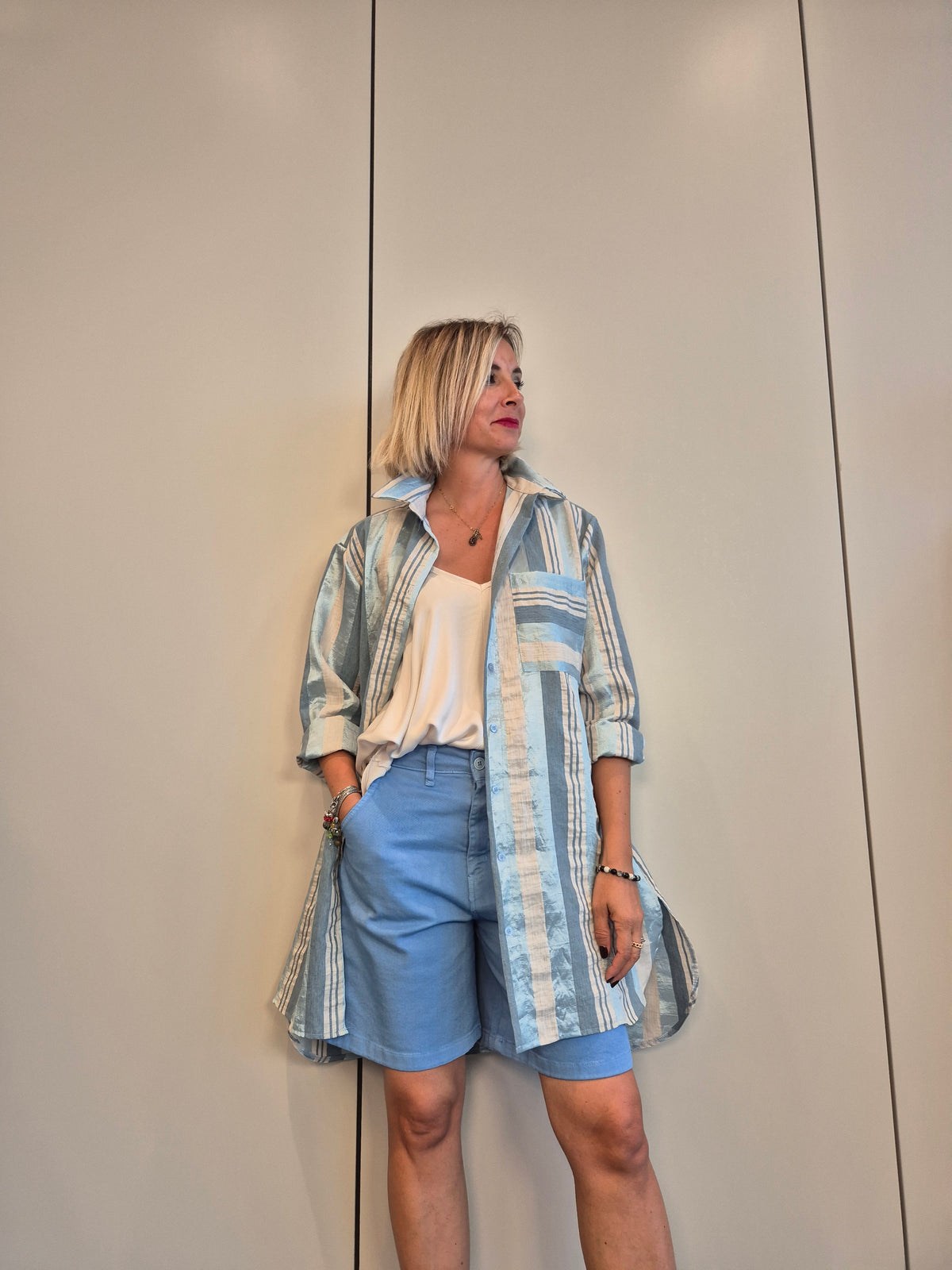 Maxi camicia cangiante