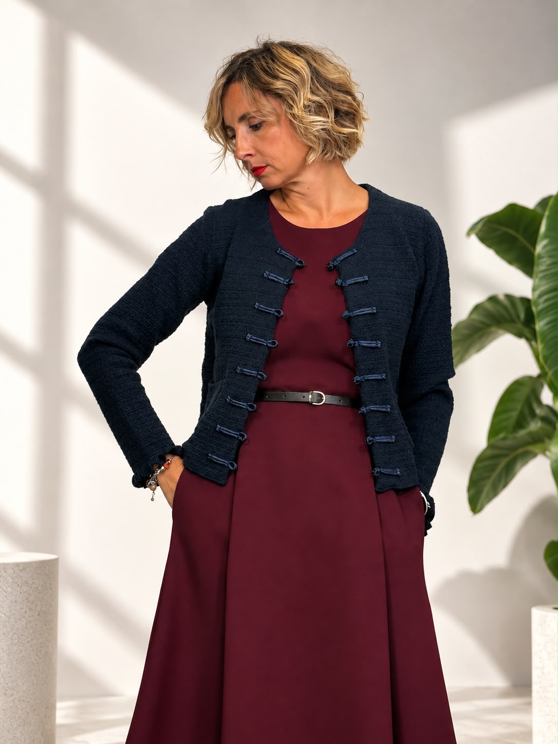 Cardigan alamari raso