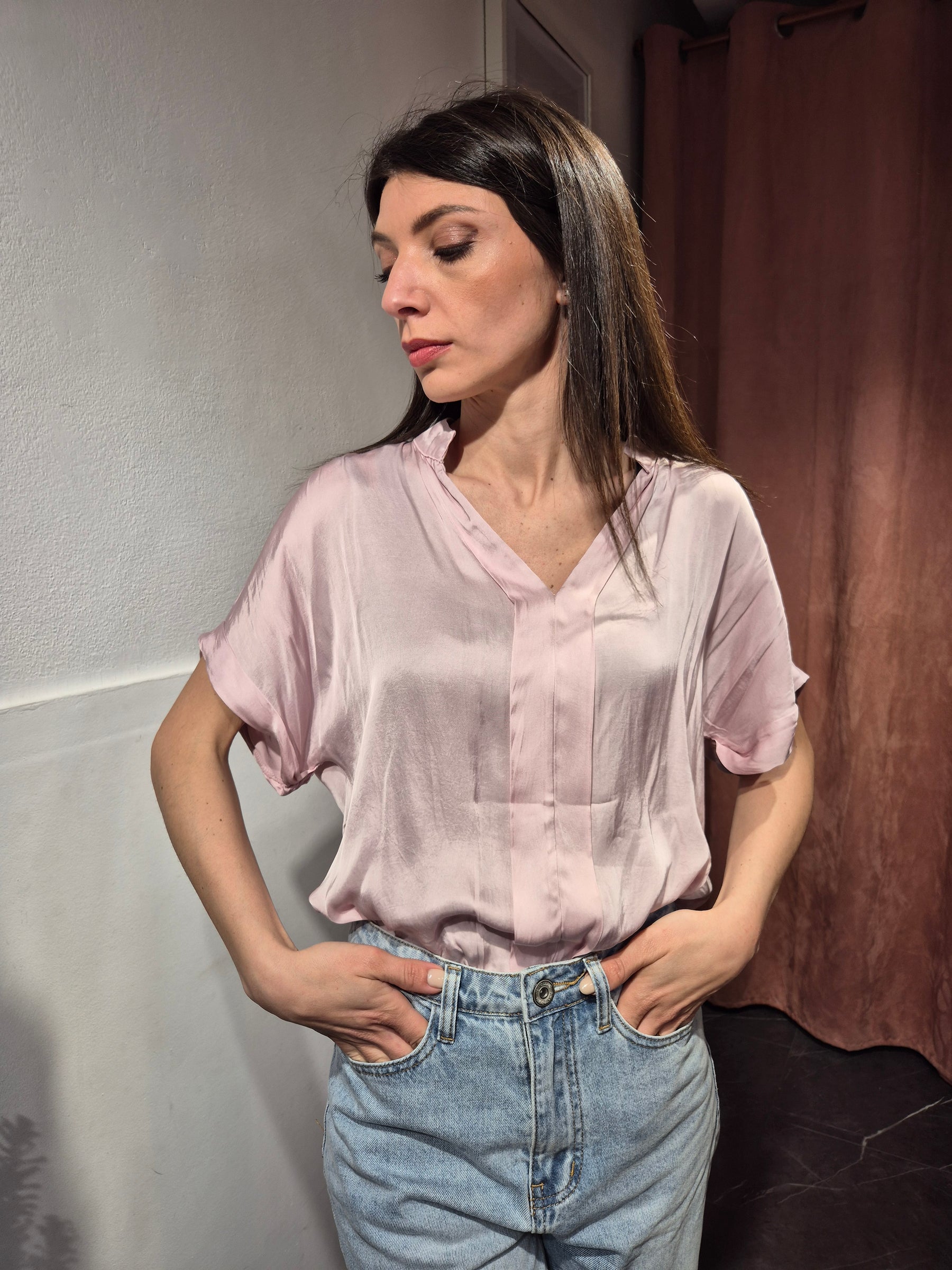 Casacca maniche corte raso