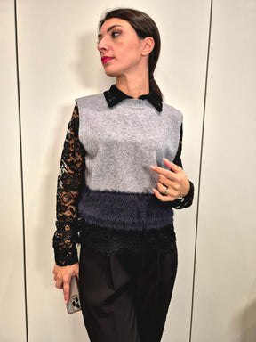 Gilet crop fascia pelliccia