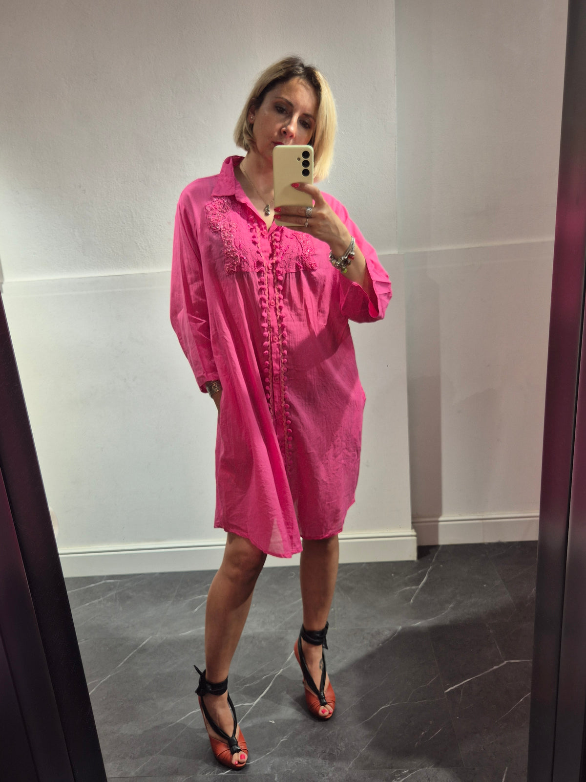 Maxi camicia fucsia Antica Sartoria