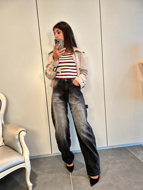 Jeans cargo sabbiati