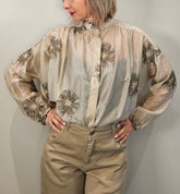 Blusa greige (beige scuro) fiori