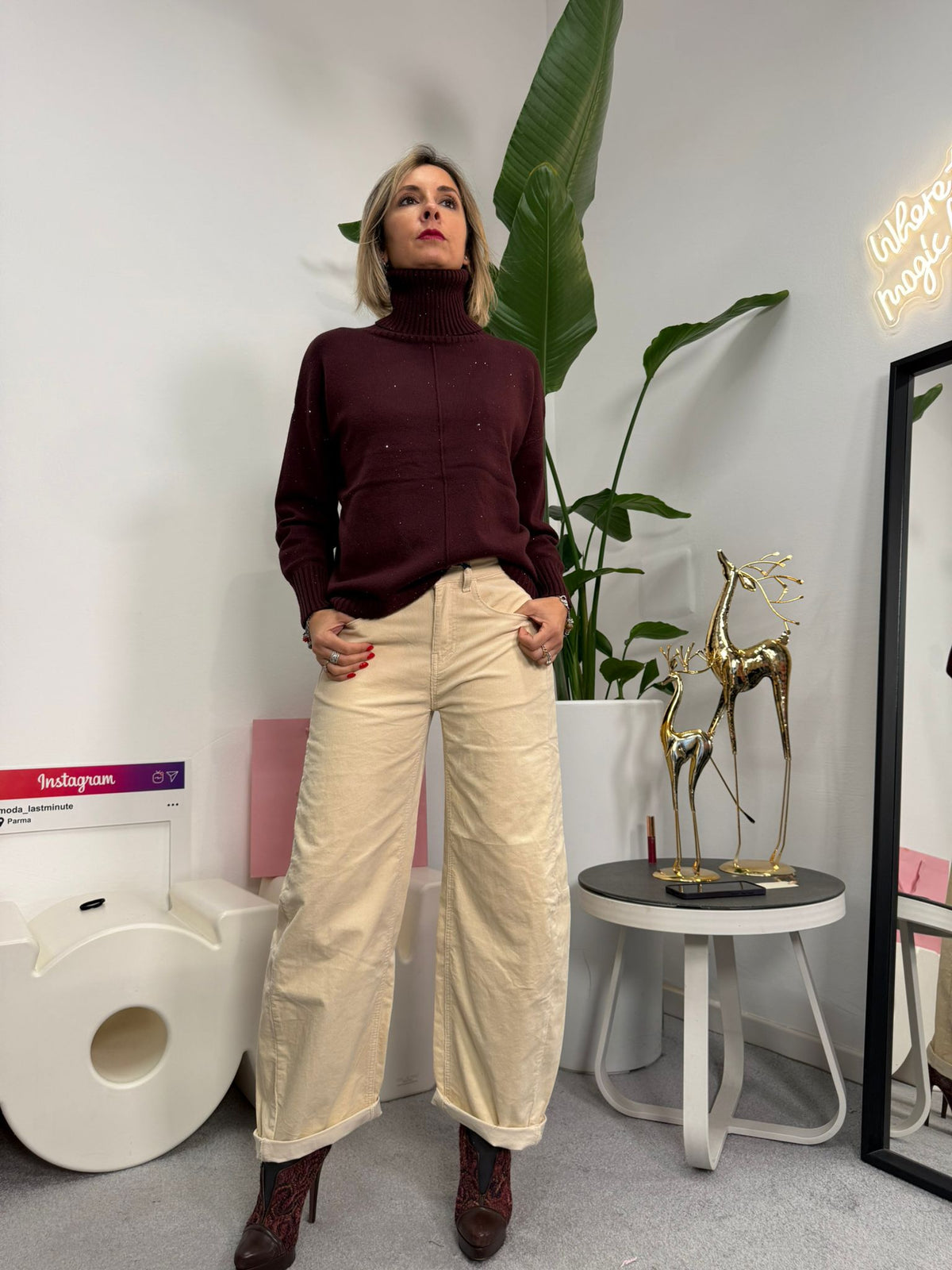 Pantalone velluto baloon