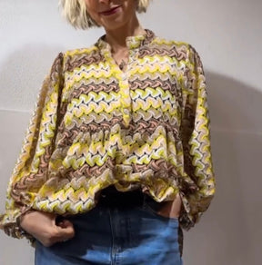 Blusa zig zag pipistrello