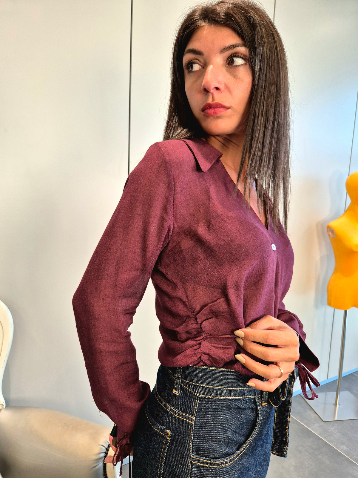 Camicia con laccetti polso