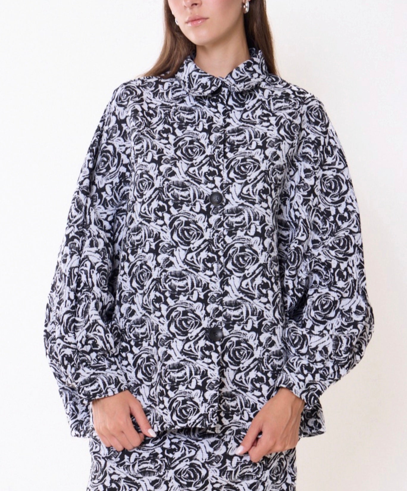 Giacca over JACQUARD manica pipistrello