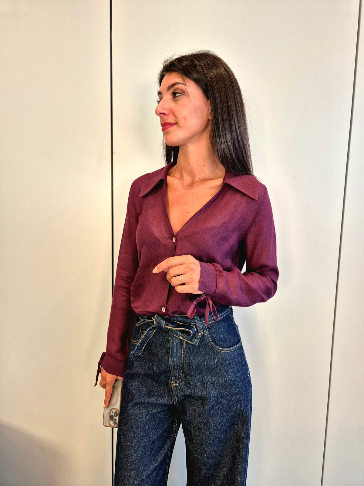Camicia con laccetti polso