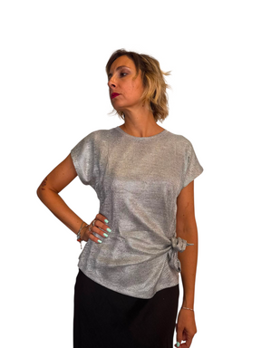 Maglia metallizzata fiocco