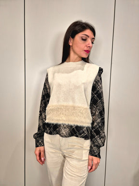 Gilet crop fascia pelliccia