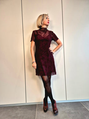 Abito pizzo rami velluto