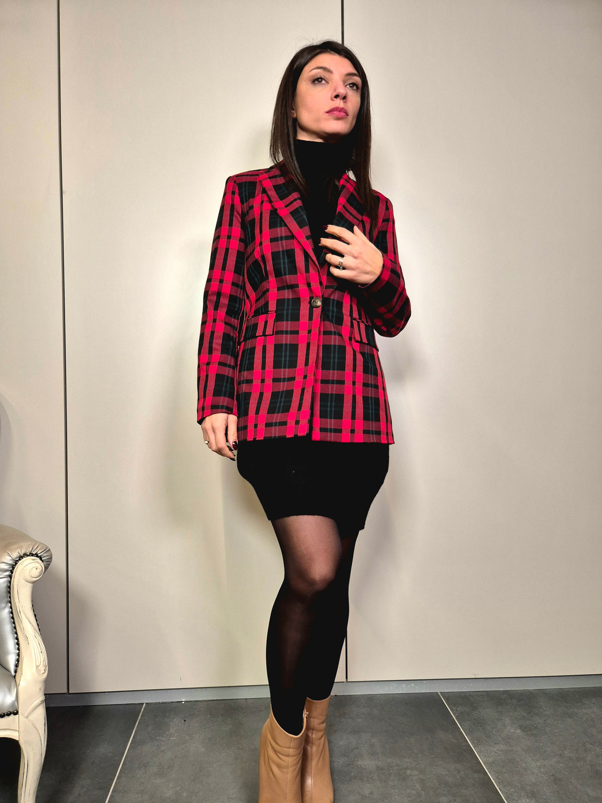 Giacca stampa tartan