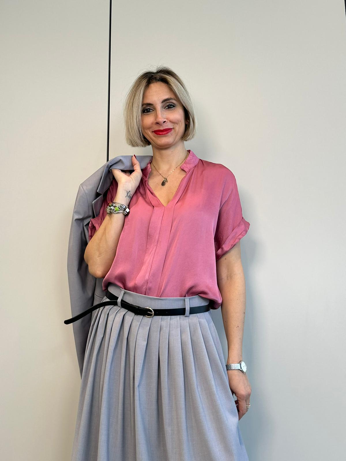 Casacca maniche corte raso