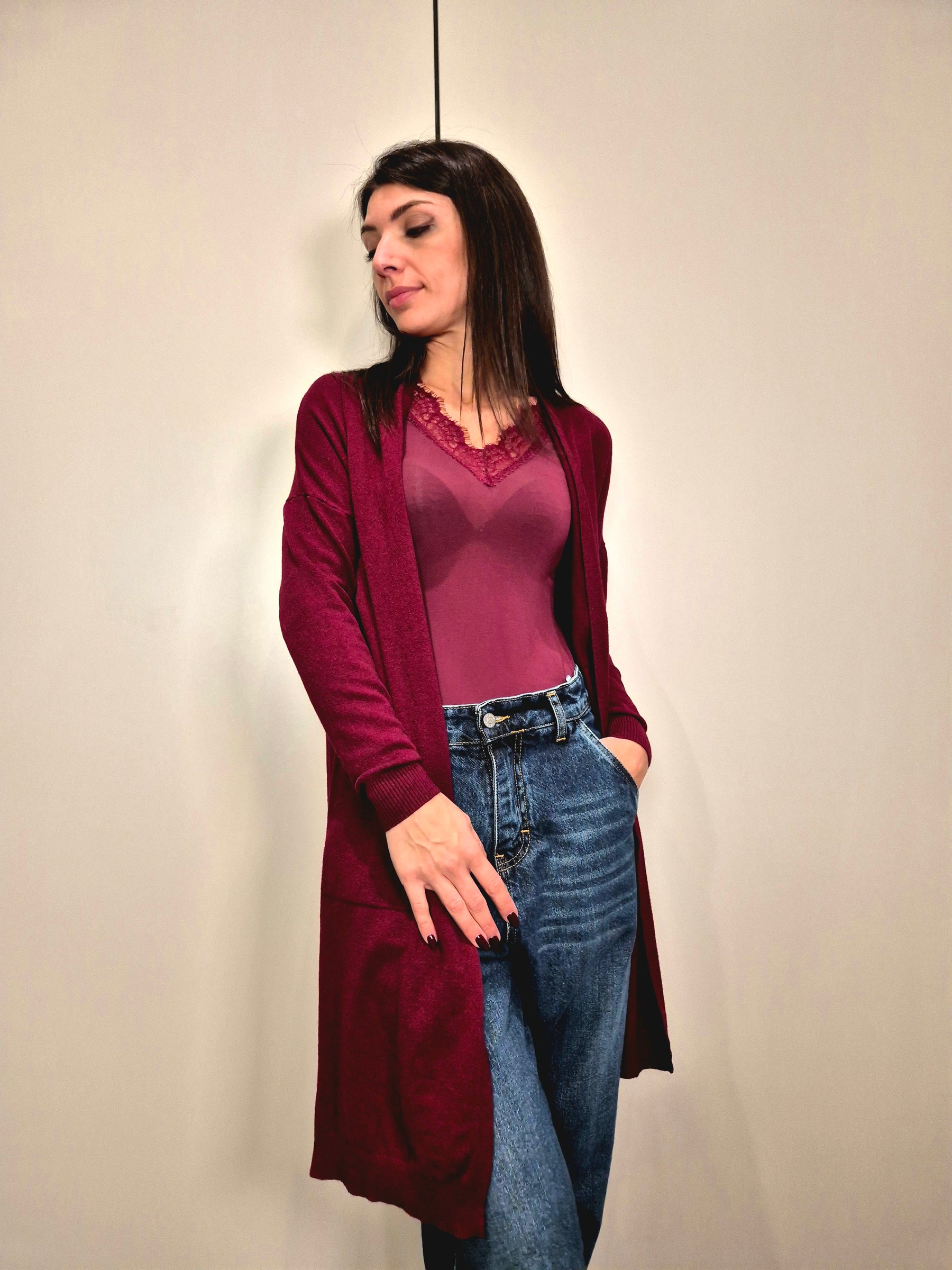 Cardigan lungo basic