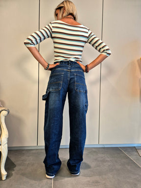 Jeans cargo sabbiati