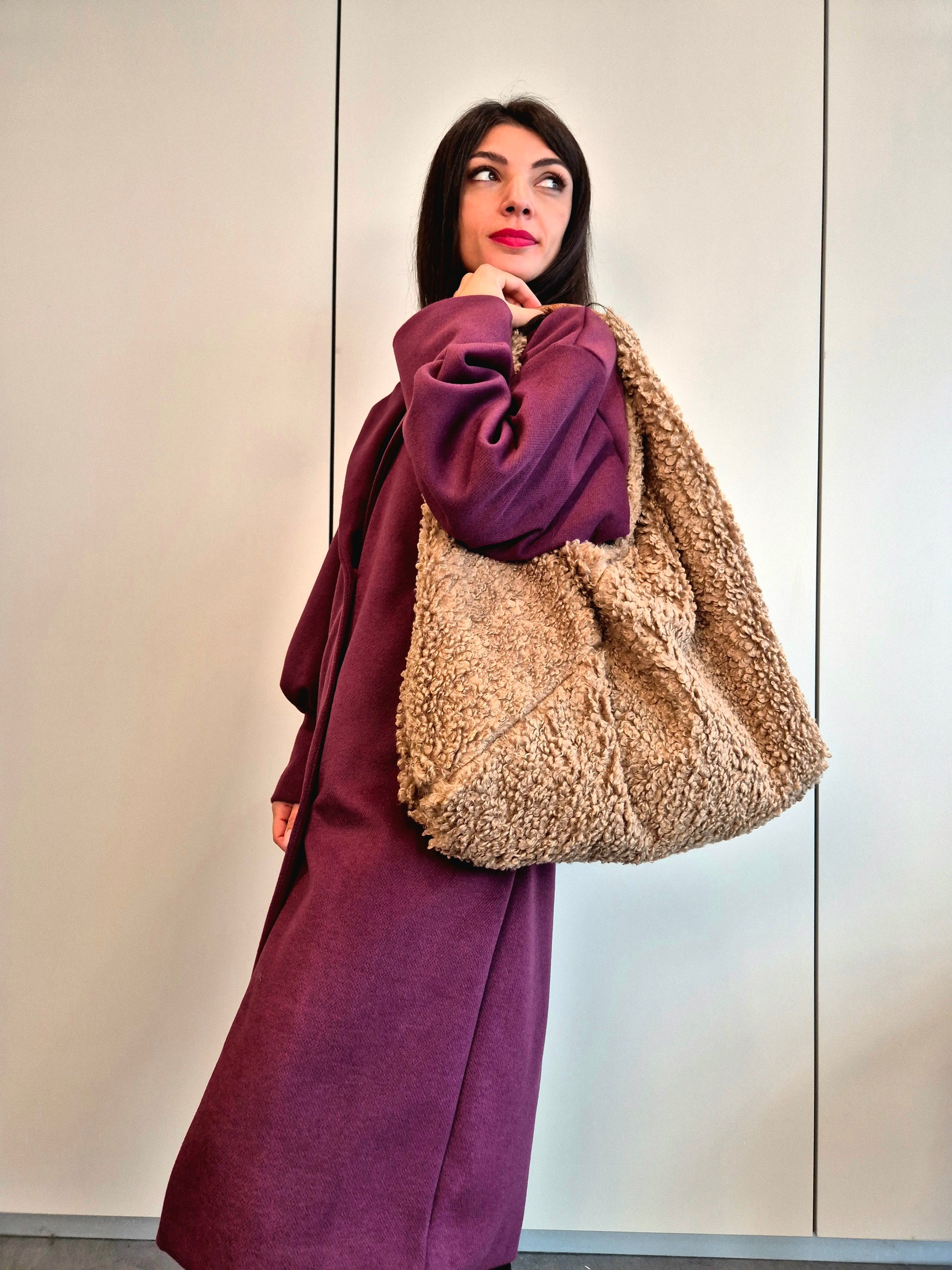 Borsa teddy e lana cotta