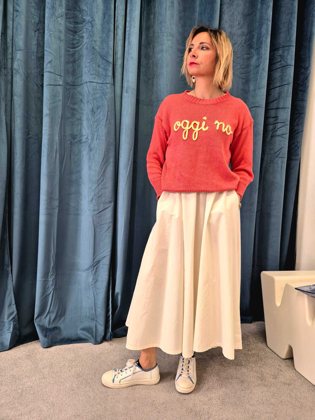 Maglioncino cotone scritte varie