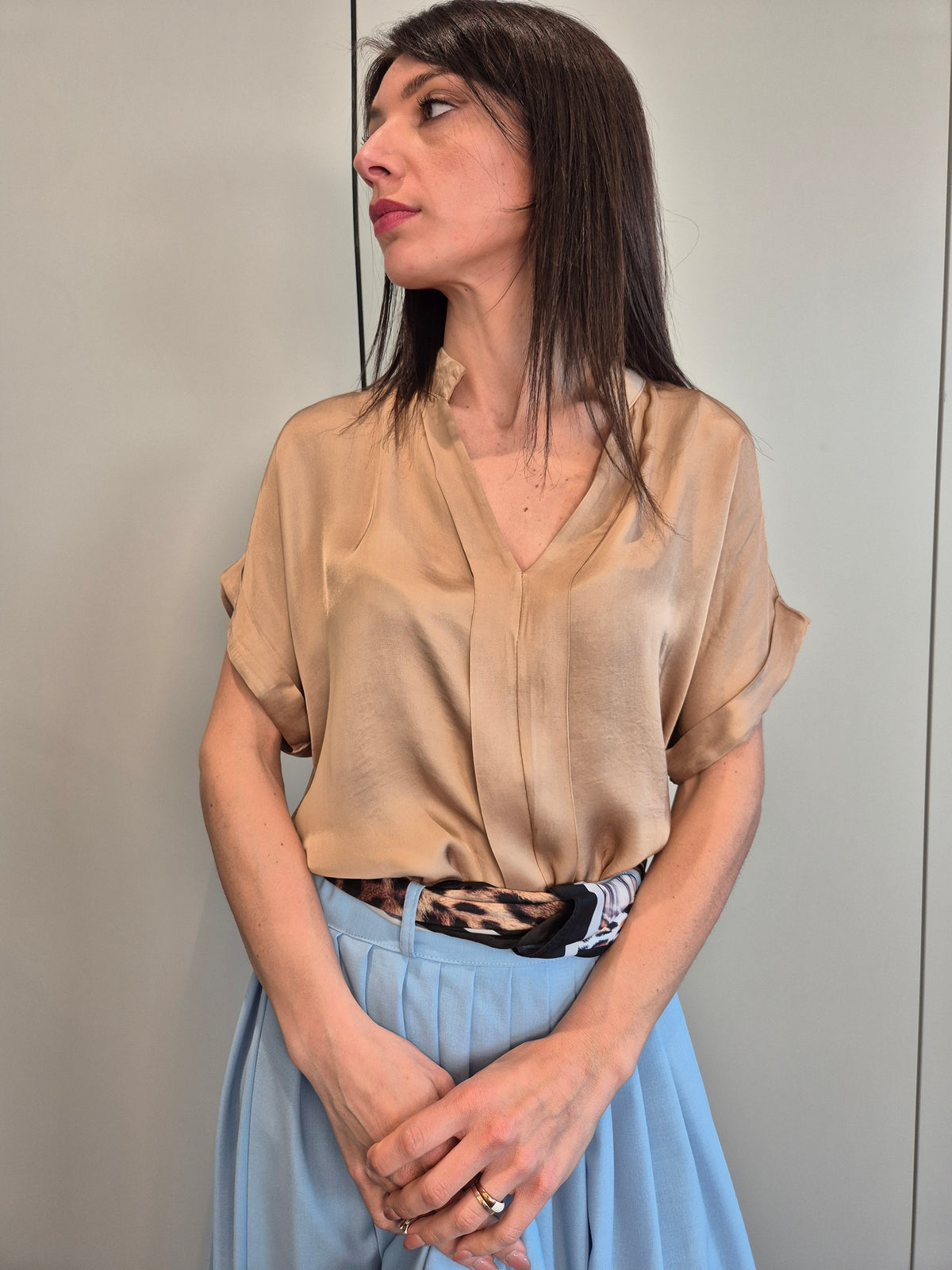 Casacca maniche corte raso