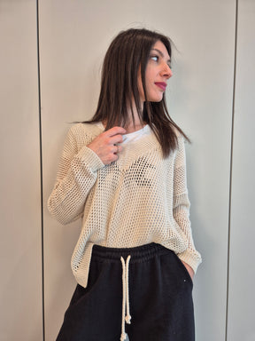 Maglia tricot blu