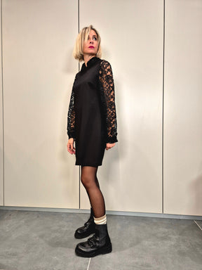 Abito sacchetto fascia pizzo laterale