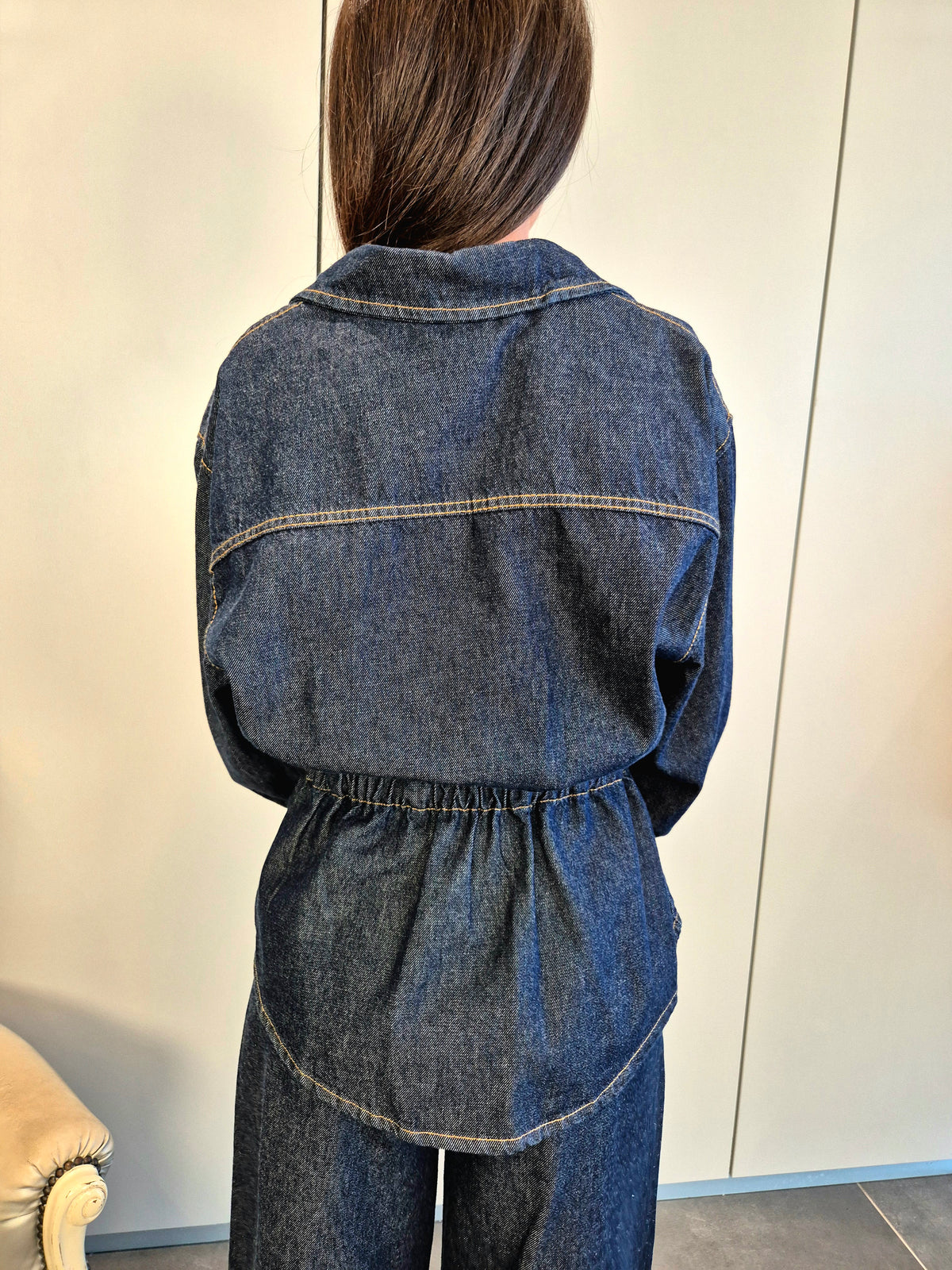 Giacca denim fiocco