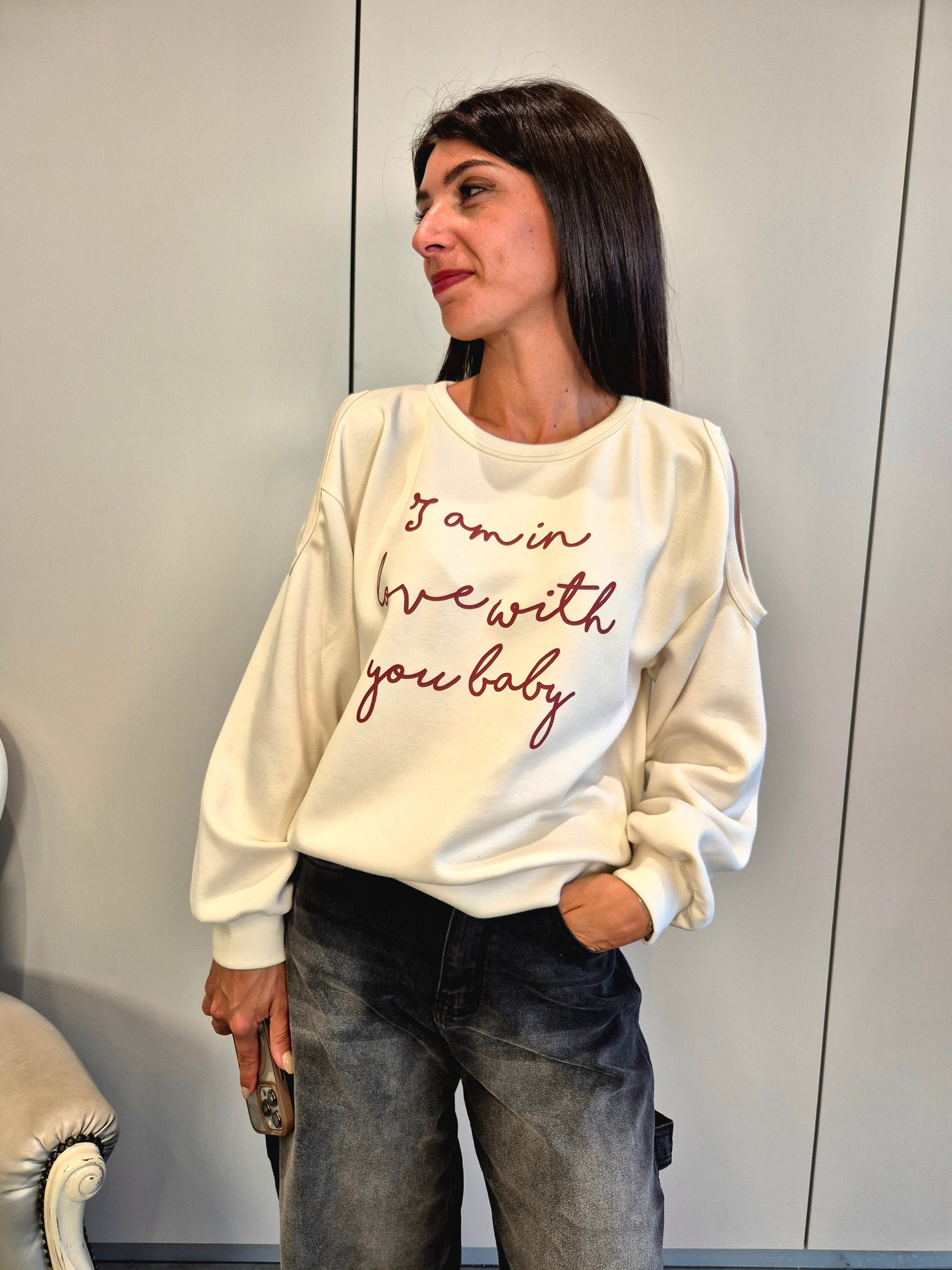 Felpa Amore cut spalla