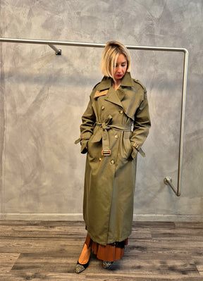 Trench collo similpelle